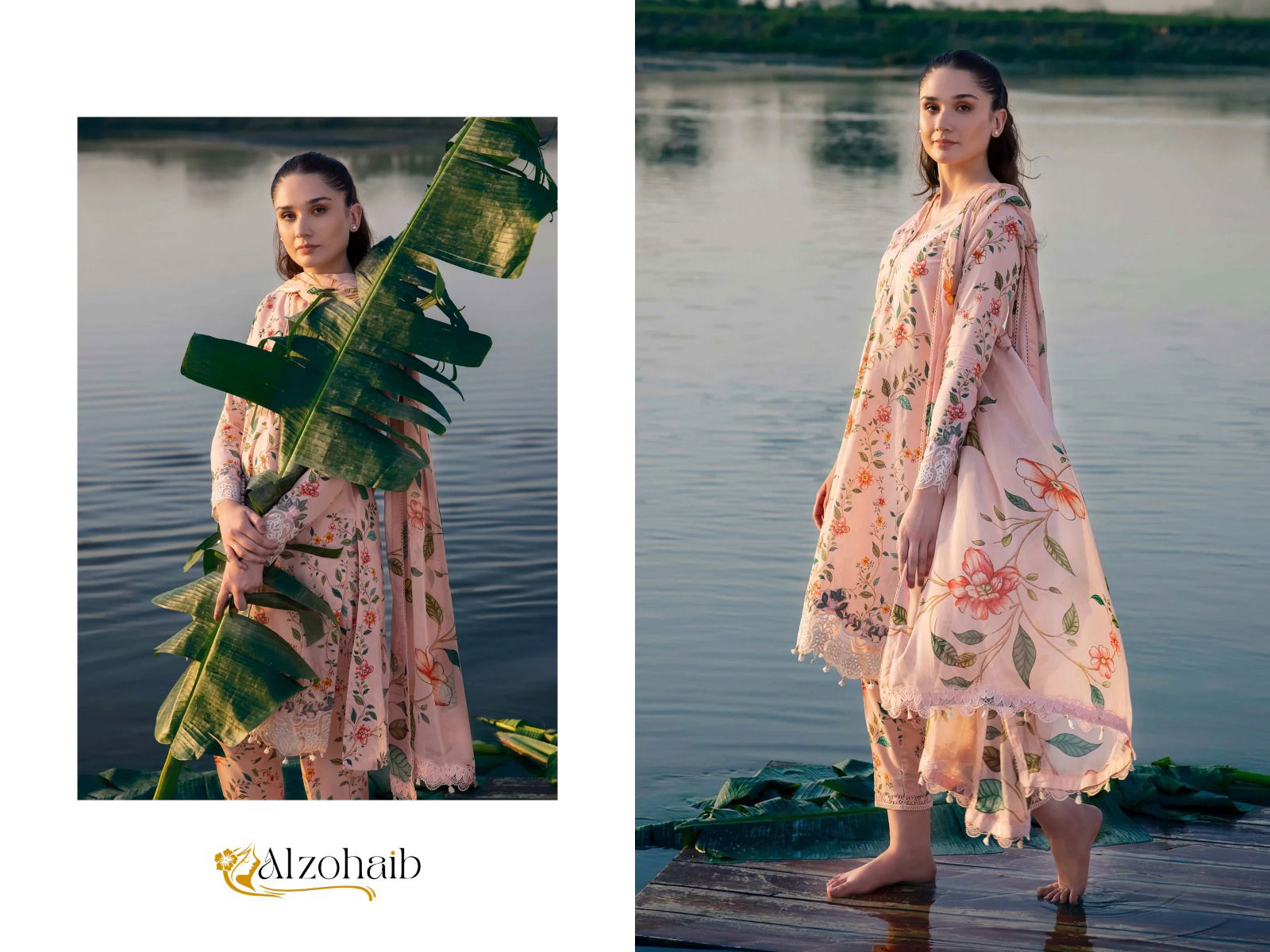 Alzohaib M Basic 1052-1053 Cotton Embroidery Pakistani Suit Wholesale Shop In Surat
